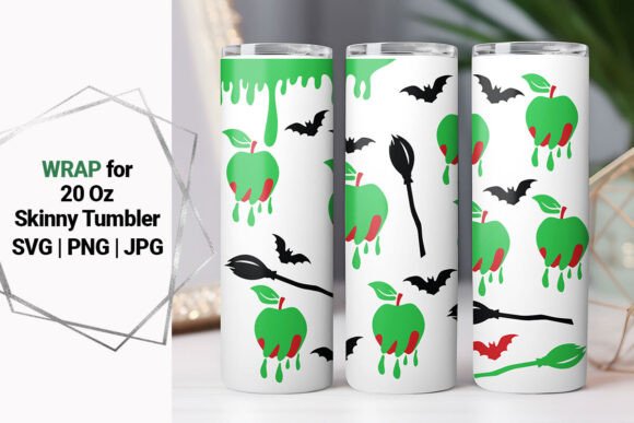 20 Oz Skinny Tumbler Poison Apple Wrap: Graphics & Crafts