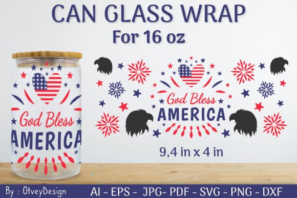 4th of July Libbey Glass Warp 16 Oz SVG: Graphics & Tumbler Wraps