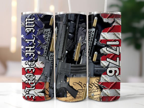 American Flag for Men 20oz Tumbler Wrap Graphics