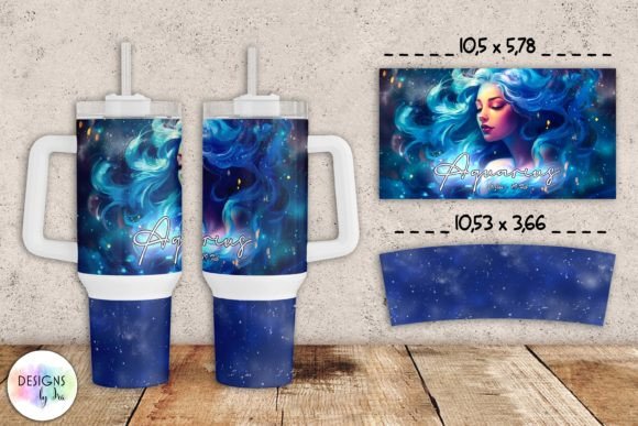 Aquarius Zodiac Tumbler Wrap 40 Oz Graphics
