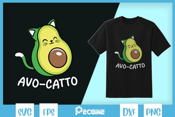 Avo-Catto Cat Avocado Puns SVG: Graphics for Crafts & Content