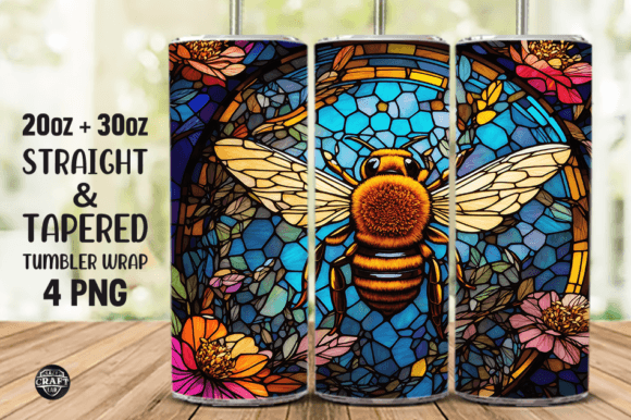 Bee Stained Glass Graphics for Tumbler Wraps Review