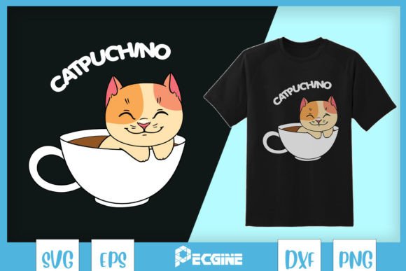 Cappuccino Purrfection Puns SVG: Crafts & Graphics