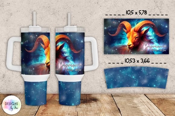 Capricorn Zodiac Graphics for Premium Tumbler Wraps