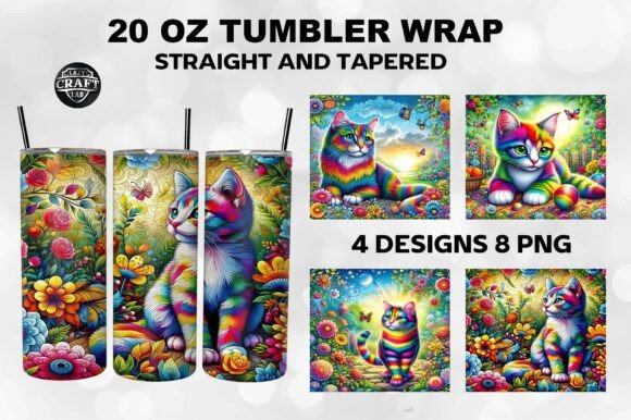 Cat Skinny Tumbler Wrap Graphics for Tumbler Wraps