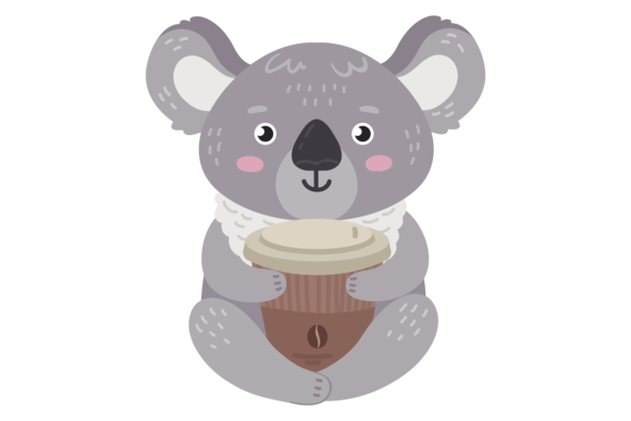 Cute Koala with Coffee Cup Graphics & Illustrations Review
