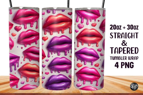 Dripping Lips Valentine’s Tumbler Graphics