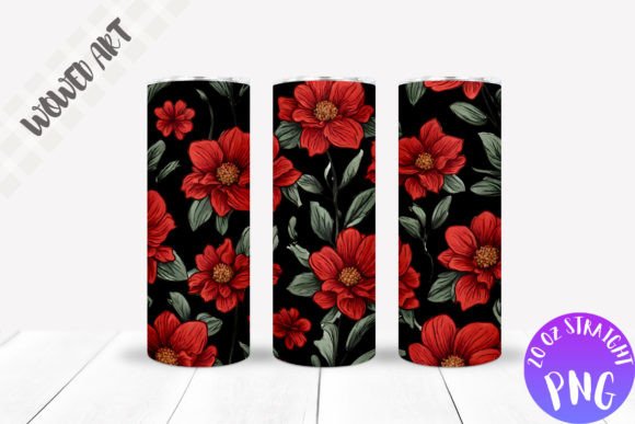 Flowers Pattern 20oz Skinny Tumbler Wrap — Graphics for Crafts