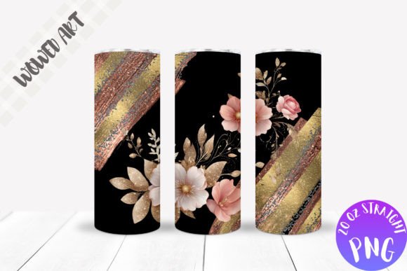 Glitter Flowers Tumbler Wrap: Graphics for Crafts