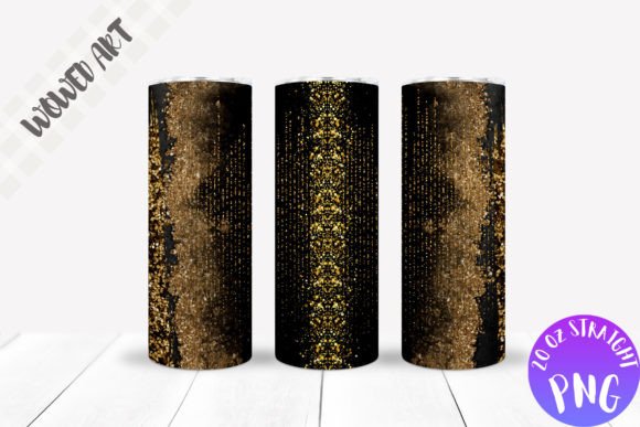 Gold Glitter 20oz Skinny Tumbler Wrap Graphics