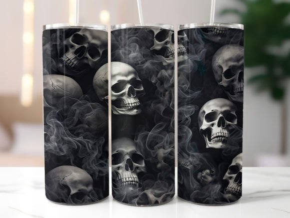 Grunge Skull Skeleton Tumbler Wrap Graphics