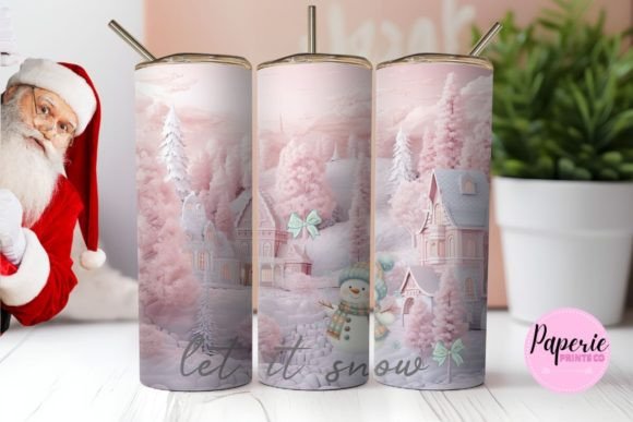 Let It Snow Tumbler PNG: Tumbler Wraps Graphics for Crafters