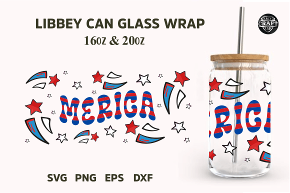 Merica SVG Graphics for Libbey Glass Tumbler Wraps