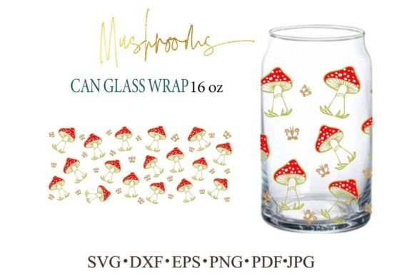 Mushroom Wrap Can Glass Graphics & Illustrations