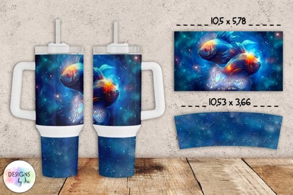 Pisces Zodiac Graphics: Tumbler Wraps Design Review