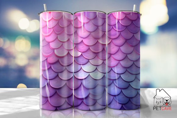 Purple Mermaid Scales Tumbler 20oz 7: Graphics & Crafts