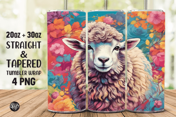 Sheep Skinny Tumbler Wrap 20oz PNG