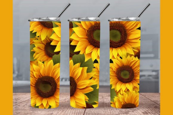 Sunflower Seamless Tumbler Wrap Graphics & Crafts