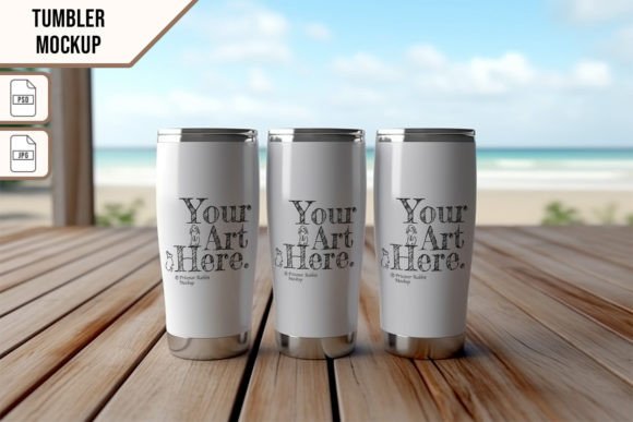 Tumbler Mockup Smart Object for Graphics & Bottles Amp