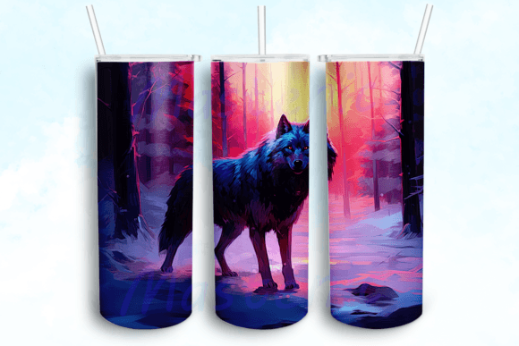 Winter Wolves 20 Oz Skinny Tumbler Graphics for Craft Brands